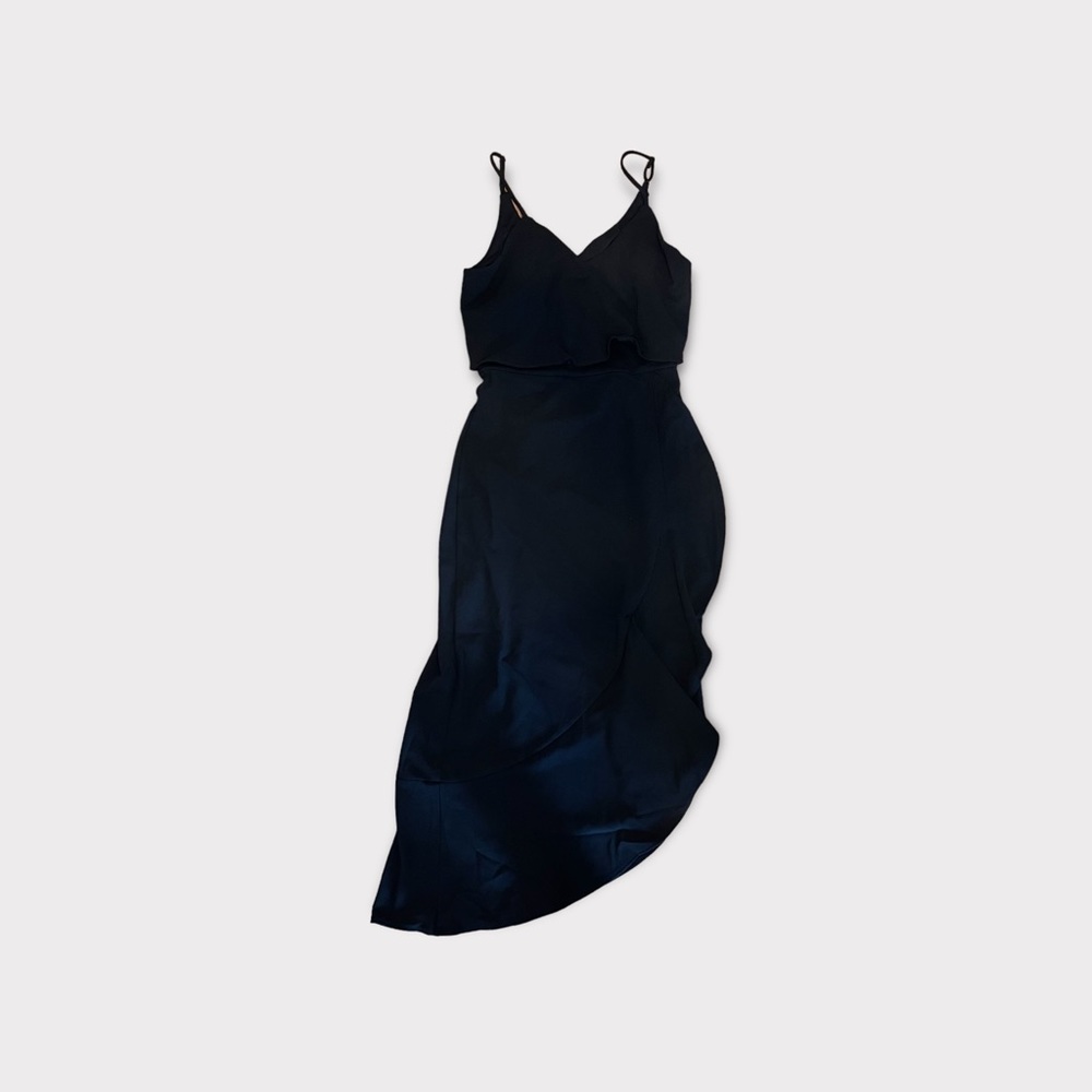 Vanity Room Popover Asymmetrical Hem Sleeveless Black Dress - Picture 4 of 7